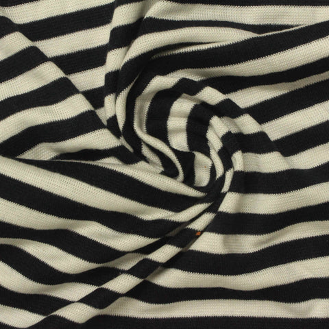 Black Horizontal-Stripe Rib Knit, Poly-Viscose, 230 gsm, ref EF-239031