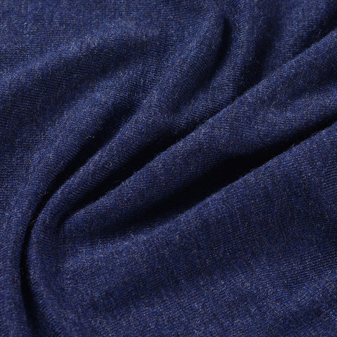 Navy Heather Jersey Knit, Viscose