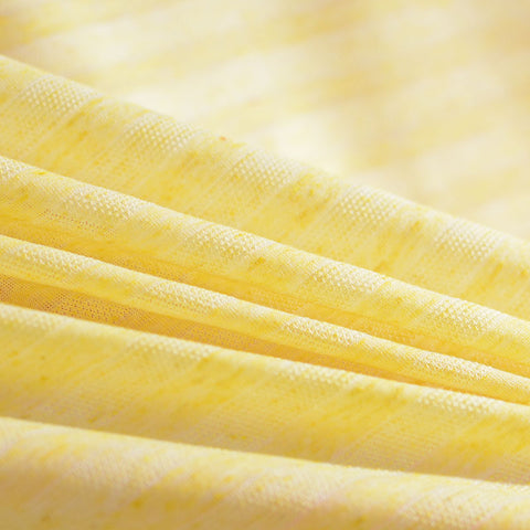 Light Yellow Horizontal-Stripe Jacquard, Poly-Viscose
