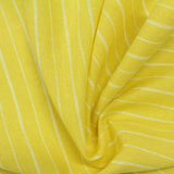Light Yellow Vertical-Stripe Woven, Linen-Cotton — photo 2