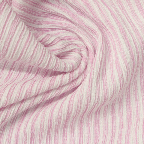 Pink Vertical-Stripe Crepe, Polyester