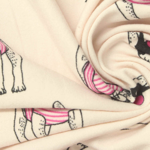 Printed Polyester Stretch Milk Silk Knit Fabric, 165 gsm, 180 cm — Beige