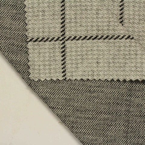 Dark Grey Check Jacquard, Poly-Cotton