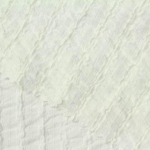 Jacquard Polyester Stretch Crepe Fabric, 150 gsm, 150 cm — White