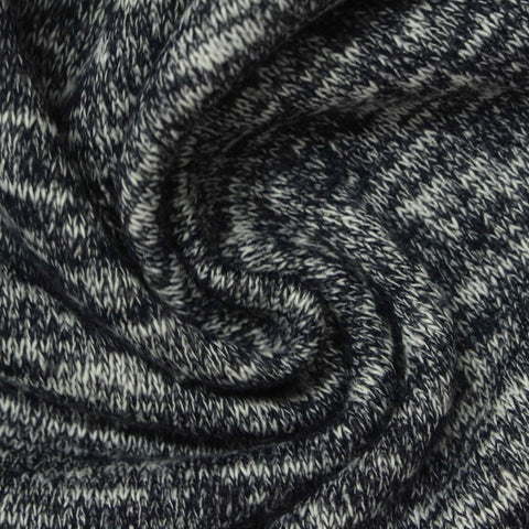 Black Marl French Terry, Cotton-Poly, 302 gsm