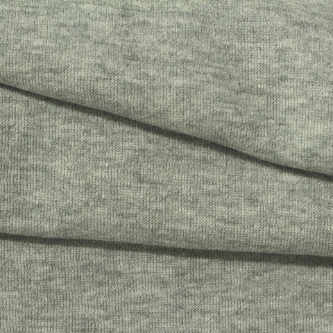 Light Grey Heathered-Marl Knit, Cotton-Poly, 260 gsm