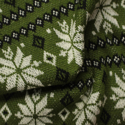 Green Geometric Chunky Knit, Poly-Viscose