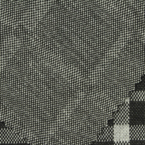 Black Check Interlock Knit, Polyester, 240 gsm