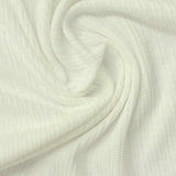 Polyester Viscose Stretch Rib Knit Fabric, 170 gsm, 155 cm — White — photo 2
