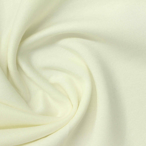 Viscose Polyester Stretch Scuba Knit Fabric, 240 gsm, 155 cm — White