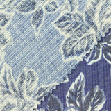 Blue Floral Rib Knit, Poly-Viscose — photo 2