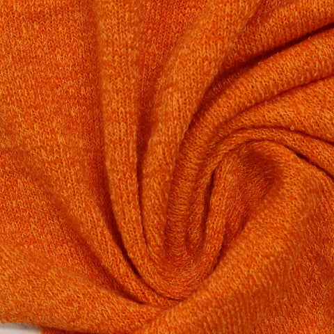 Orange Marl French Terry, Polyester, 250 gsm