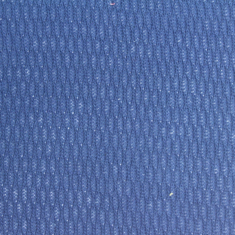 Blue Tone-on-Tone Leaf Birdseye Knit, Cotton-Poly