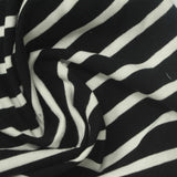 Black Horizontal-Stripe Jersey Knit, Cotton — photo 2