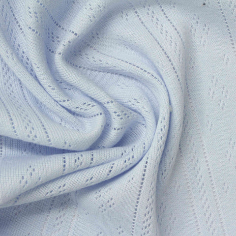 Light Blue Small-Diamond Rib Knit, Cotton