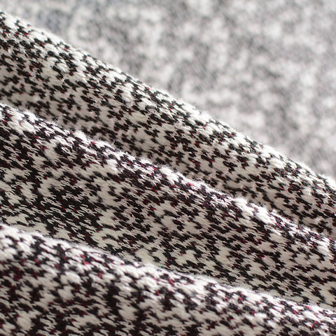 Black Geometric Jacquard, Cotton-Poly, 203 gsm