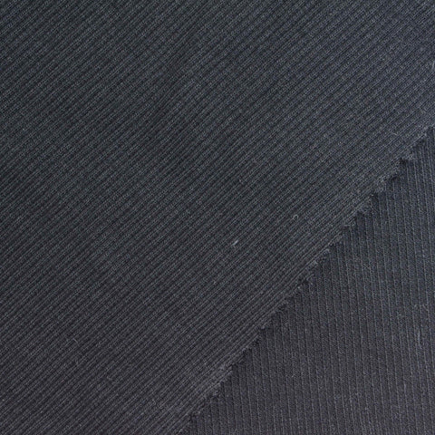 Cotton Stretch Rib Knit Fabric, 380 gsm, 120 cm — Navy