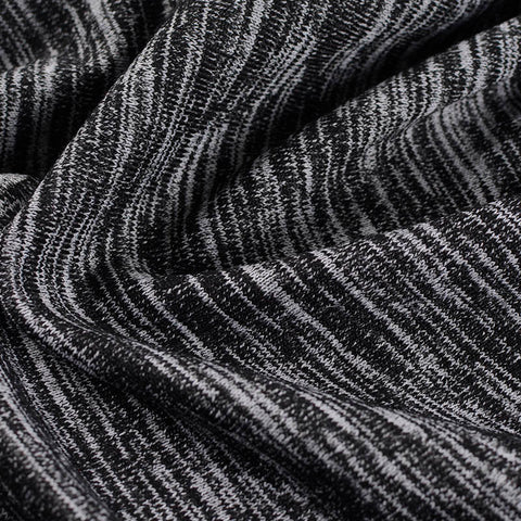 Black Marl Chunky Knit, Poly-Viscose, 300 gsm