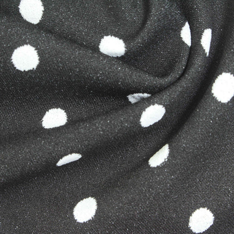 White Polka-Dot Scuba Knit, Polyester