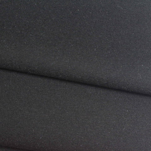 Viscose Nylon Stretch Ponte Knit Fabric, 425 gsm, 150 cm — Black
