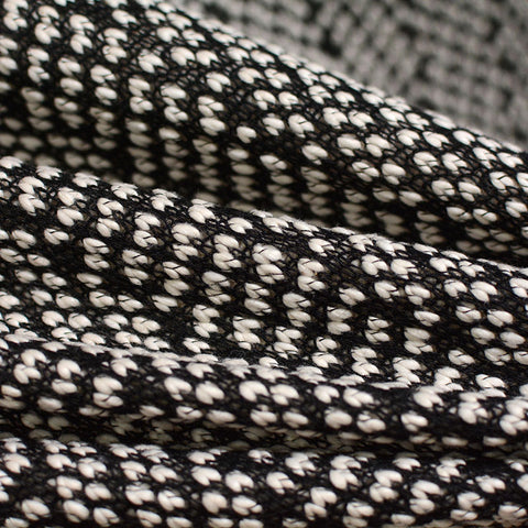Black Textured Chunky Knit, Polyester, 360 gsm