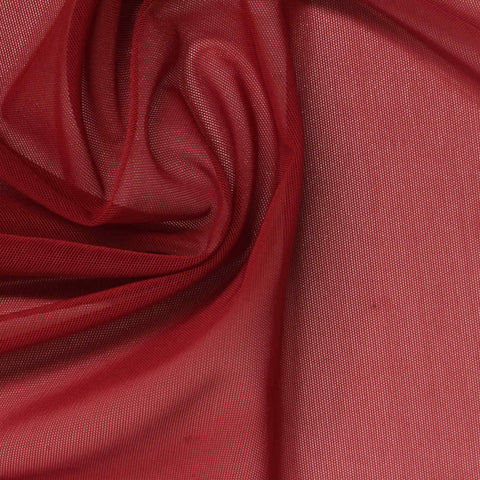 Nylon Stretch Mesh Fabric, 90 gsm, 140 cm — Red