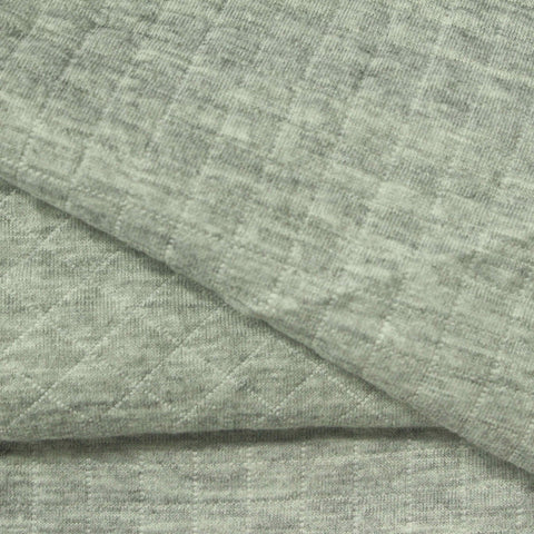 Light Grey Tone-on-Tone Grid Jacquard, Poly-Cotton