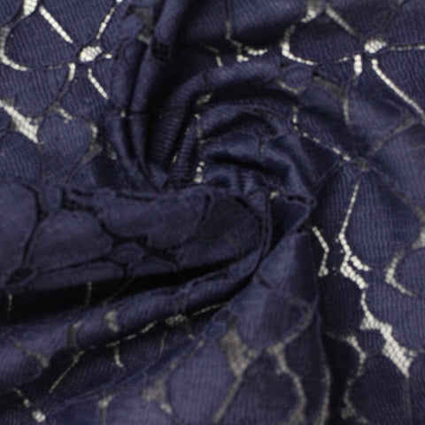 Navy Floral Lace, Nylon, 171 gsm