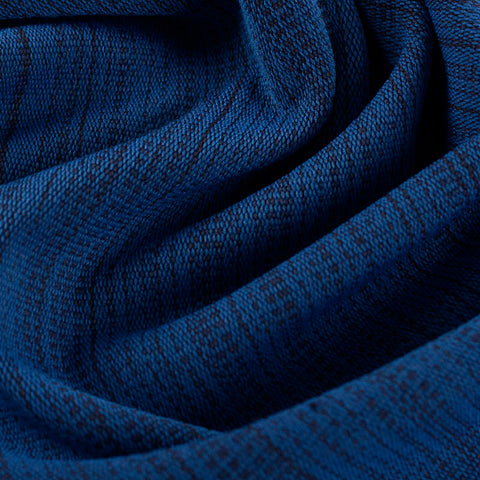 Navy Horizontal-Stripe French Terry, Poly-Cotton, 300 gsm