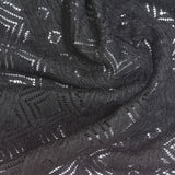Black Geometric-Diamond Lace, Polyester — photo 2