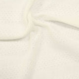 White Eyelet Jersey Knit, Polyester — photo 2