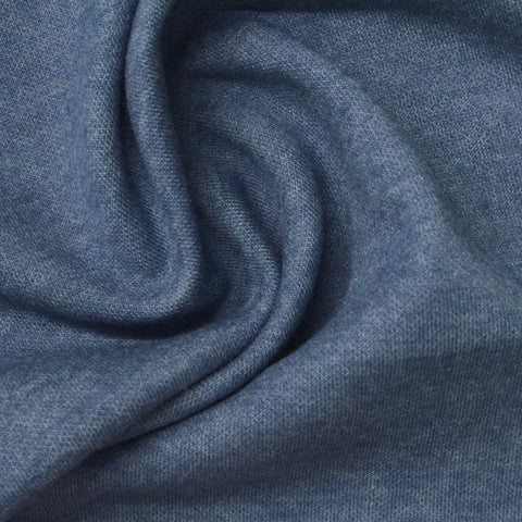 Blue Marl Scuba Knit, Poly-Cotton, 245 gsm