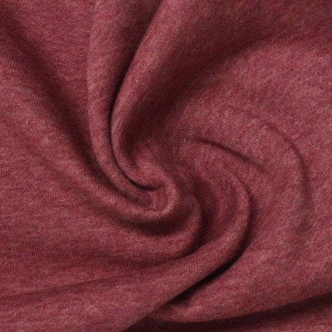 Red Marl French Terry, Cotton-Poly, 240 gsm, 154 cm