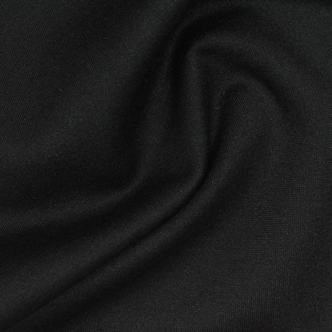Viscose Polyester Stretch Ponte Knit Fabric, 280 gsm, 160 cm — Black