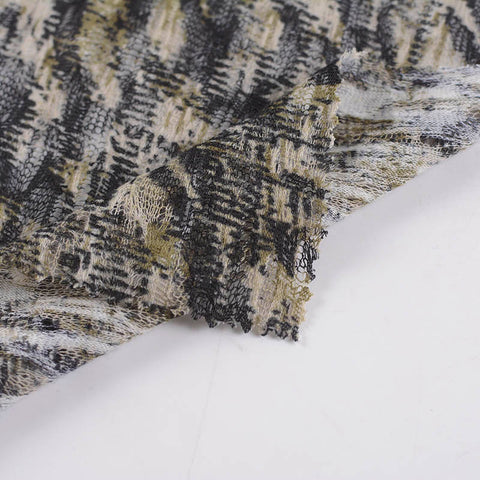 Animal Print 100% Polyester Pointelle Knit Fabric, 90 gsm, 190 cm — Grey