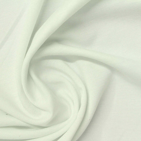 Viscose Nylon Stretch Ponte Knit Fabric, 180 gsm, 165 cm — White