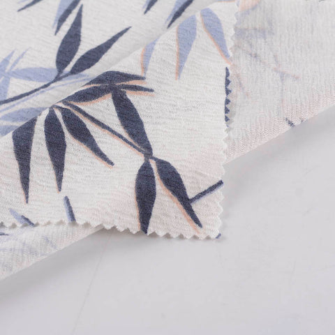 Blue Leaf Interlock Knit, Polyester