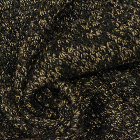 Jacquard 100% Polyester Knit Fabric, 350 gsm, 153 cm — Black