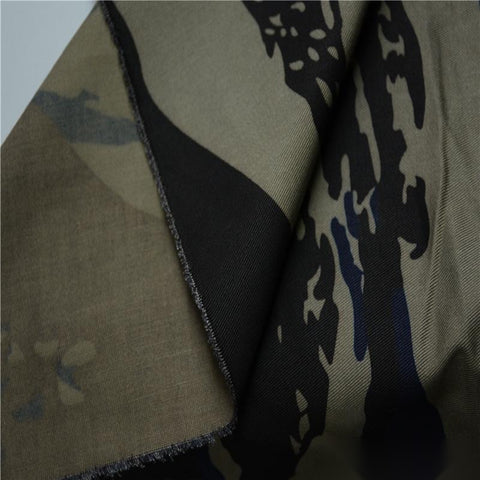 Dark Grey Bold-Camo Woven, Poly-Cotton