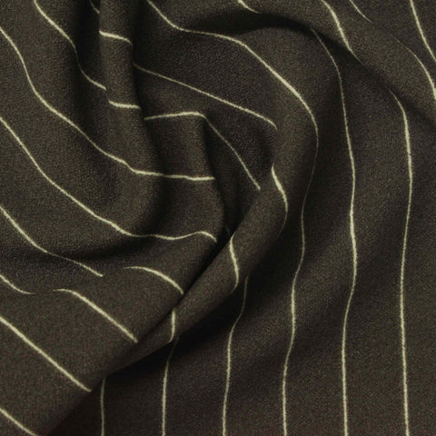 Off-White Vertical-Stripe Linen-Look, Polyester