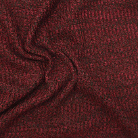 Dark Red Marl Knit, Viscose-Poly