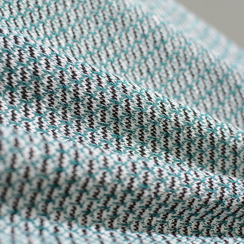 Teal Chevron Jacquard, Viscose-Poly