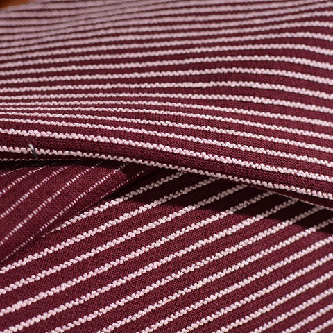 White Horizontal-Stripe Chunky Knit, Poly-Cotton, 232 gsm