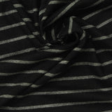 Black Horizontal-Stripe Jersey Knit, Viscose — photo 2