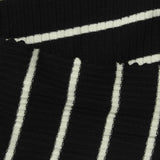 Black Horizontal-Stripe Rib Knit, Viscose-Poly — photo 2