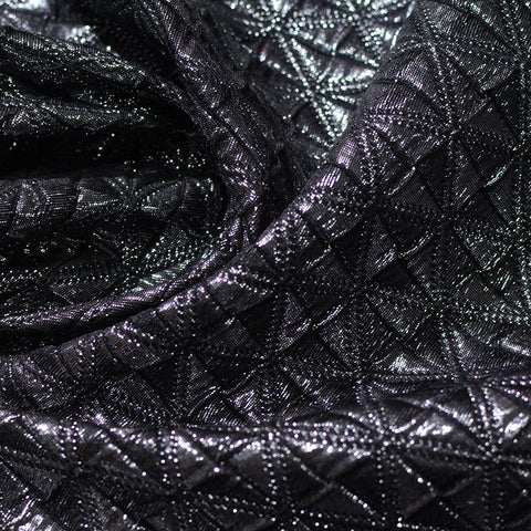 Black Geometric-Square Jacquard, Poly-Cotton
