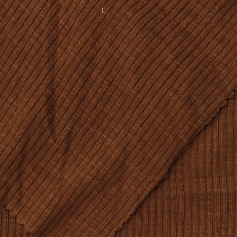 Warm Brown Rib Knit, Cotton