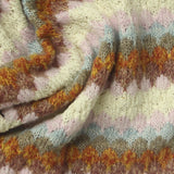 Cream Chevron Rib Knit, Polyester — photo 2