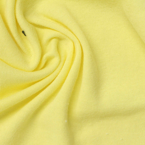 100% Cotton Rib Knit Fabric, 180 gsm, 170 cm — Yellow