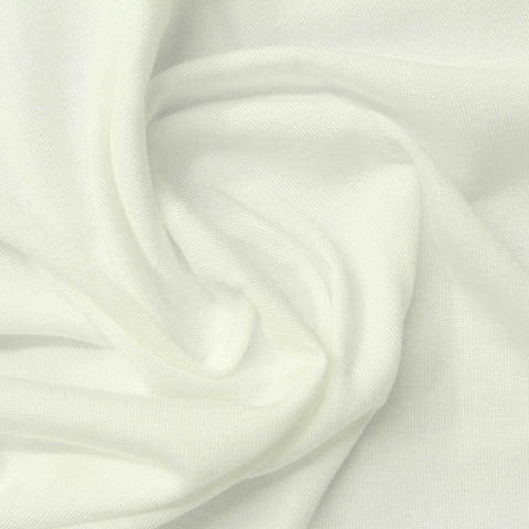 Washed Modal Polyester Jersey Knit Fabric, 160 gsm, 165 cm — White